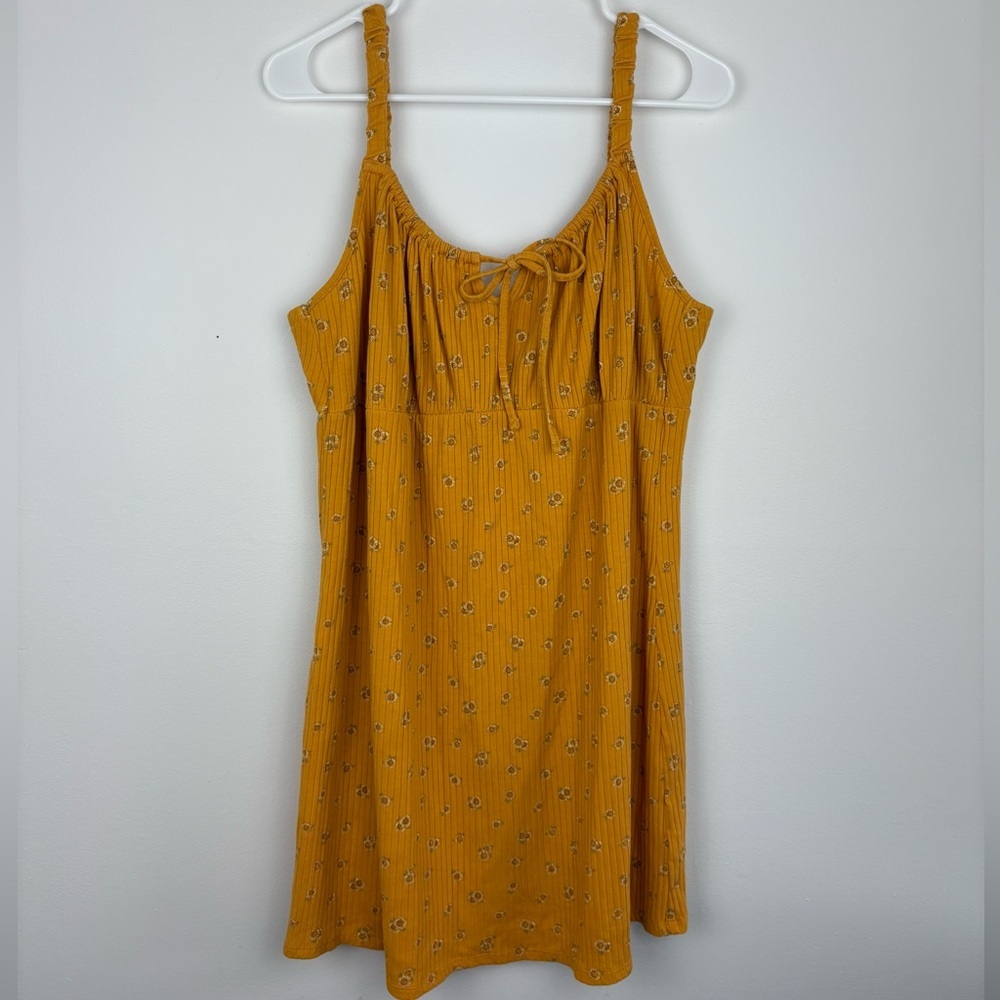 Plus Size Arizona Jean Co Sunflower Babydoll Dress Gold & Brown sz XXL Y2K - Picture 2 of 9